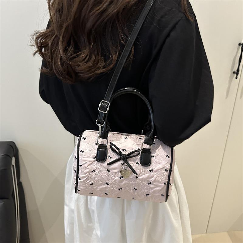 Summer pink bow portable pillow bag women's bag new highend ballet messenger bag
