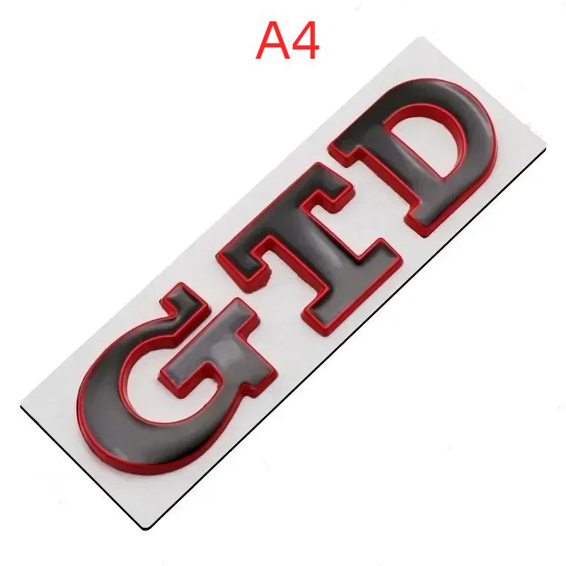 3D Metal GTD Logo Emblem Badge Car Front Grill Rear Trunk Sticker For  PO/LO G/lf 4 5 6 7 7 MK2 MK4 MK5 MK6 MK7 MK8