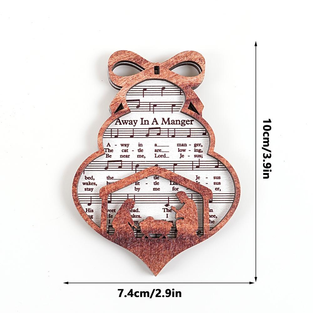 3D Wooden Musical Christmas Tree Hanging Ornament & Magnetic Fridge Sticker