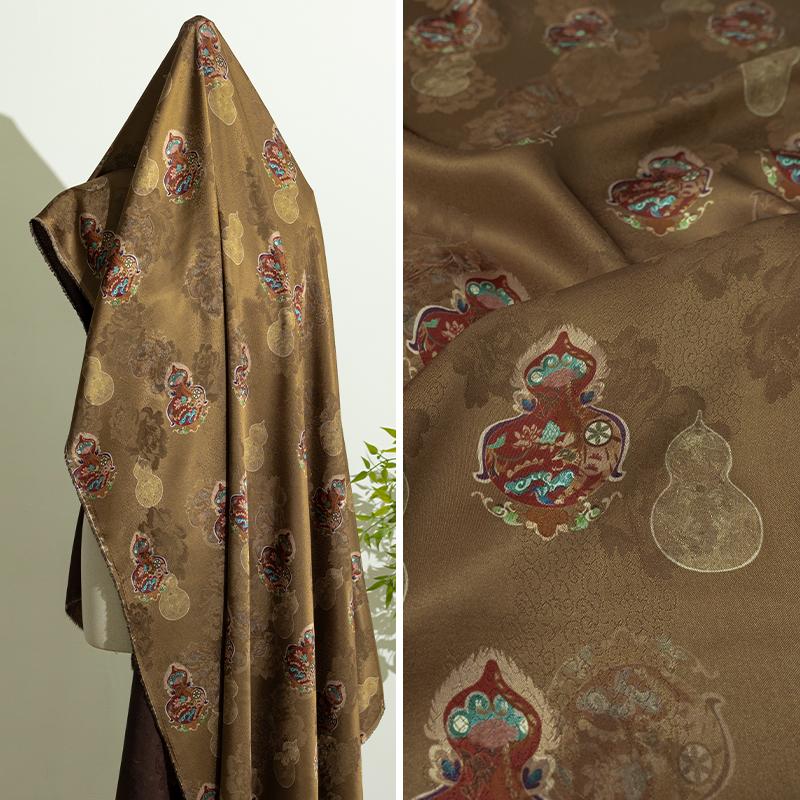 50x140cm Xiangyunsha Jacquard Fabric Modern Chinese Blouse Cheongsam Hanfu Skirt Designer Custom Textile Material