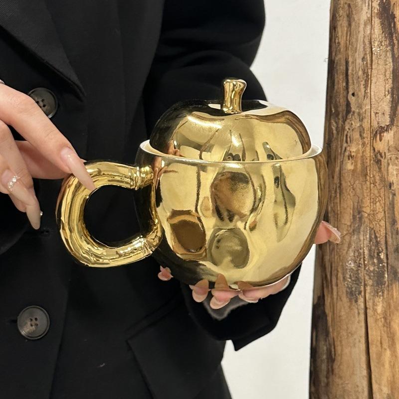 

Niche Apple Mug Premium Ceramic Water Cup with Lid Girls Birthday Gift Girlfriend Gift 401-500ml