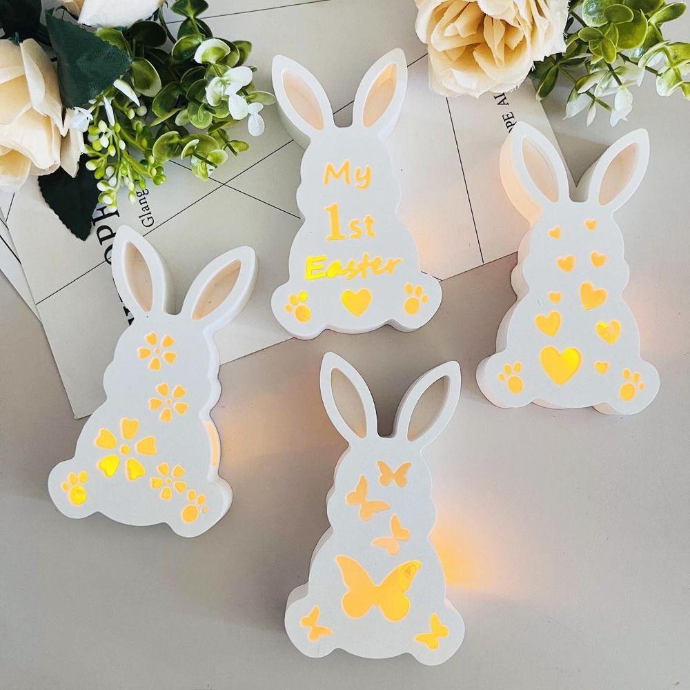 Hollow Bunny Plaster Drop Glue Mold Cartoon Rabbit Lamp Box Mold  Easter Ornament