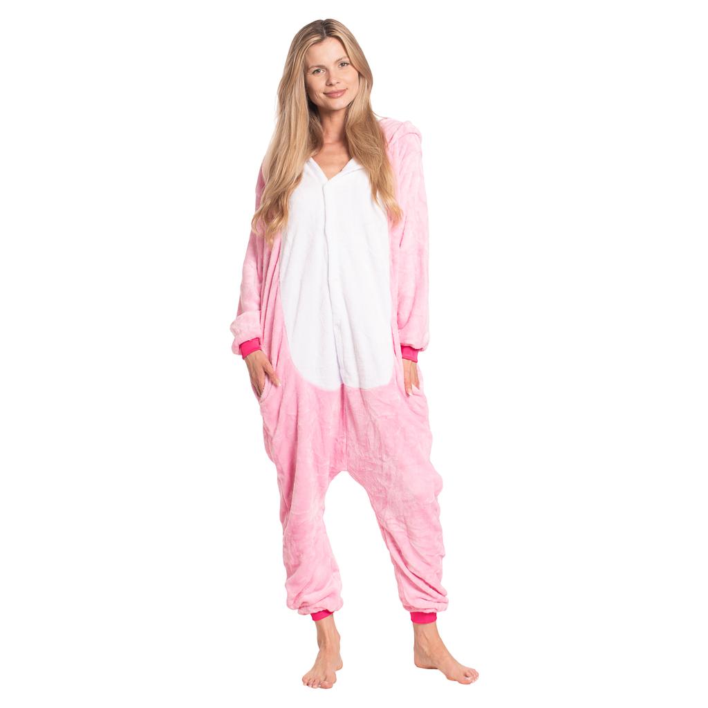 Damen Schlafanzug Overall Kigurumi Onesie Kostüm Pegasus Rosa 175-185 cm XL