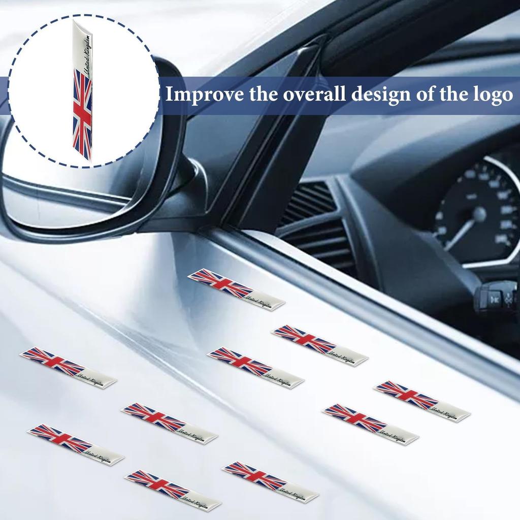 Union Jack Flag Car Emblem - Metal England & UK Flag Badge | Queen
