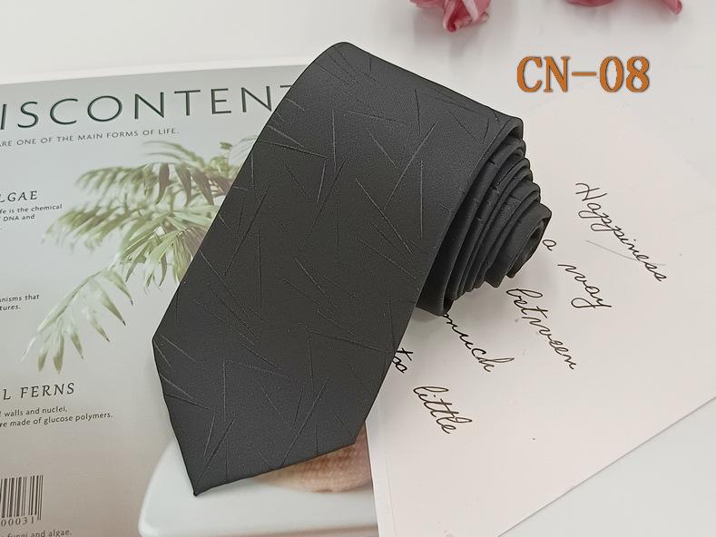 Herren Formell 8cm Schwarz Gestreifte Krawatte, Polyester-Seide, Jacquard Garngefärbt, Handgestrickt.