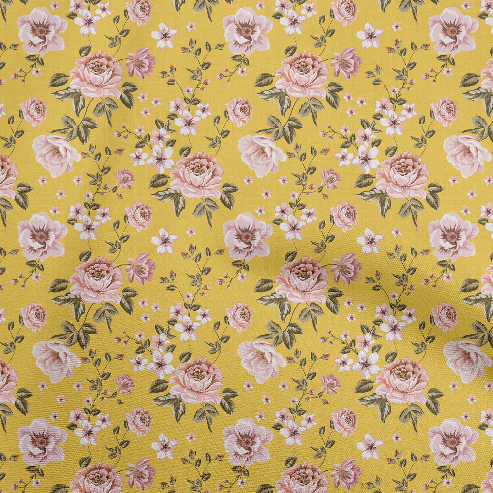 

OneOone Бавовняний поплін Аква-блакитна тканина Акварель Квіткове шиття Ремісничі проекти Принти на тканині, 42 дюйми 42 Inch Wide - Viscose Chiffon жовтий