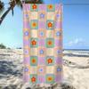 Patchwork Pattern Beach Towel,Ultra Absorbent Swim Towel, Thick Soft Polyester, Modern Square, Quick-Dry, Comfortable for Beach