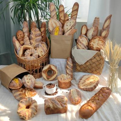 Soft PU Faux Bread Realistic Non-Toxic Imitation French Bread Interesting Decorative Photography Props Display Shelf