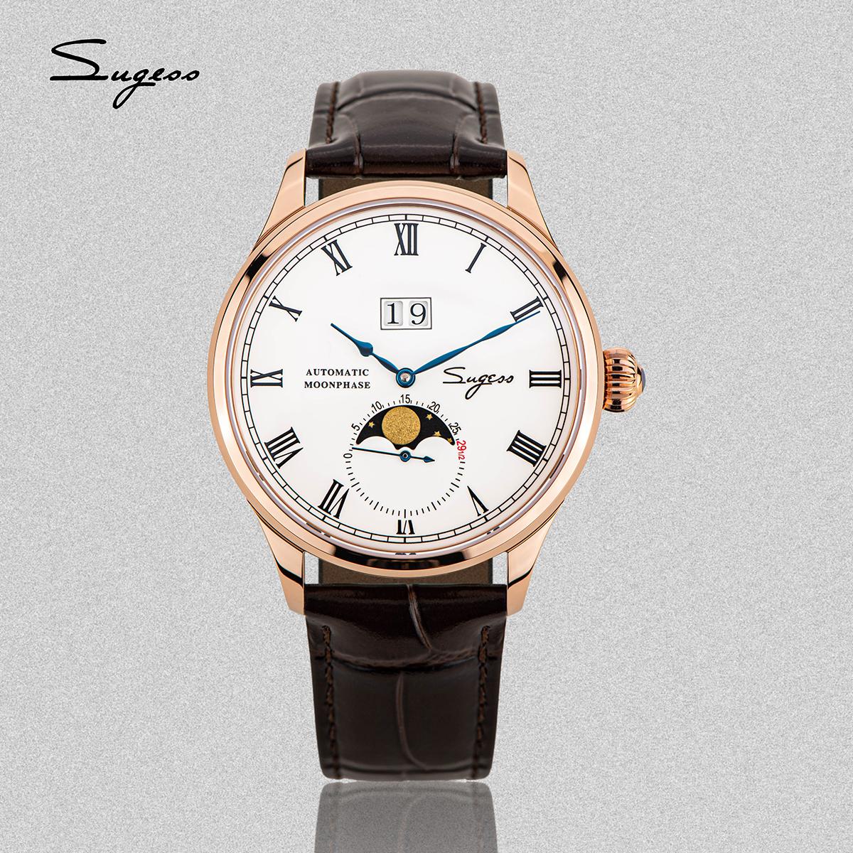 

Fashion automatic moon phase mechanical men s watch waterproof sapphire men s watch supports personalized customization