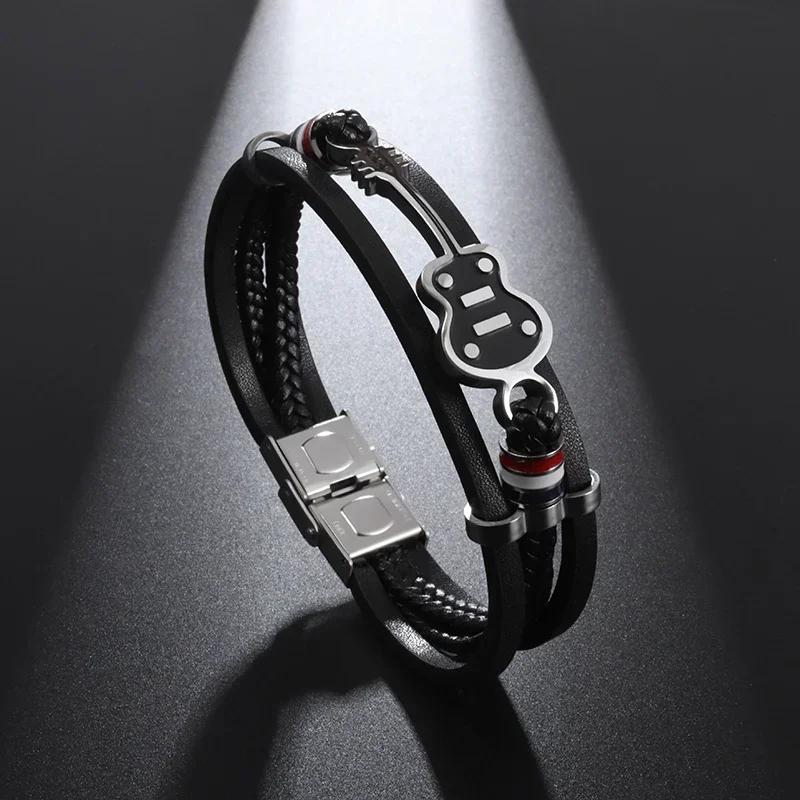 Mens Womens Couple Metal Infinity Sign Leather Bracelet Magnetic Closure Charm Bracelet Leather Wristband Casual Jewelry
