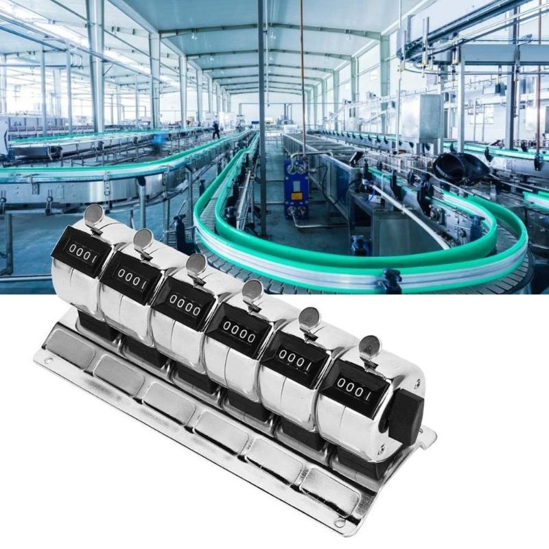 6 Unit 4Digit Mechanical Counter With Stainless Steel Body For Precise Industrial Or Outdoor Counting