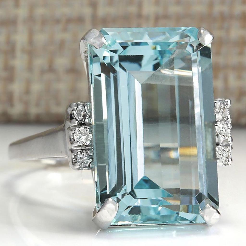 Fashion Luxury Women Big Rhinestone Engagement Wedding Party Finger Ring Gift