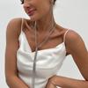 Long Tassel Tassel Pendant Necklace Metal Material Jewelry Set Earrings Set  Ladies Accessories