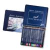 Watercolour Colouring Pencil Set with Brush Water-Soluble Coloured Pencils in Metal Case for Kid Adult Artist Coloring
