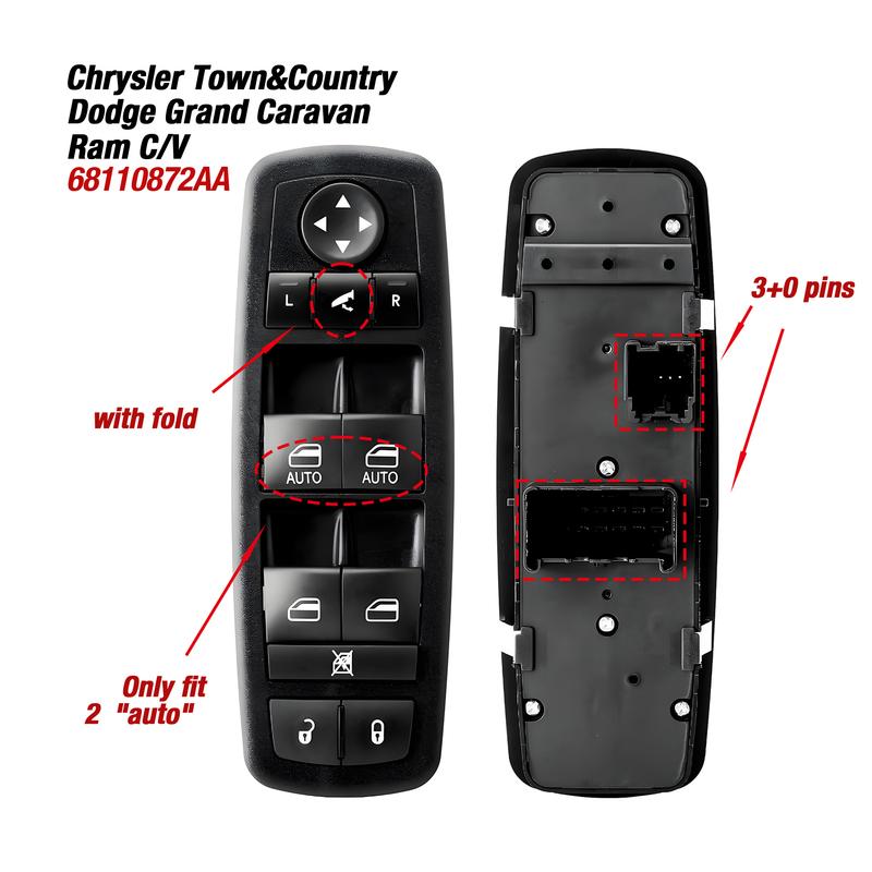 68110872AA For Chrysler Town & Country Dodge Grand Caravan 2012 2013 2014 2015 2016,Electric Power Master Window Control Switch