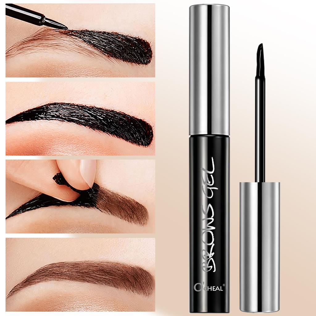 Ocheal Gel Tatuaggio Sopracciglia Facile da Staccare Tinta Gel Sopracciglia Semi-Permanente Impermeabile Lunga Durata Marrone Nero Mascara 3D Sieri