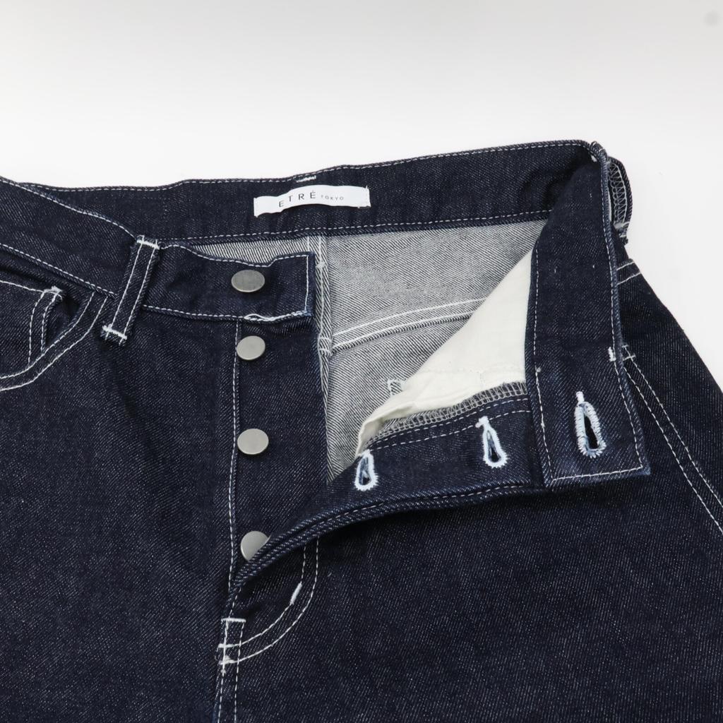 ETRE TOKYO Indigo straight silhouette side slit denim Bottoms S blackUsed