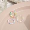 Trendy Colorful Transparent Resin Acrylic Rings Set for Women Trendy Geometric Square Round Ring Wedding Irregular Jewelry