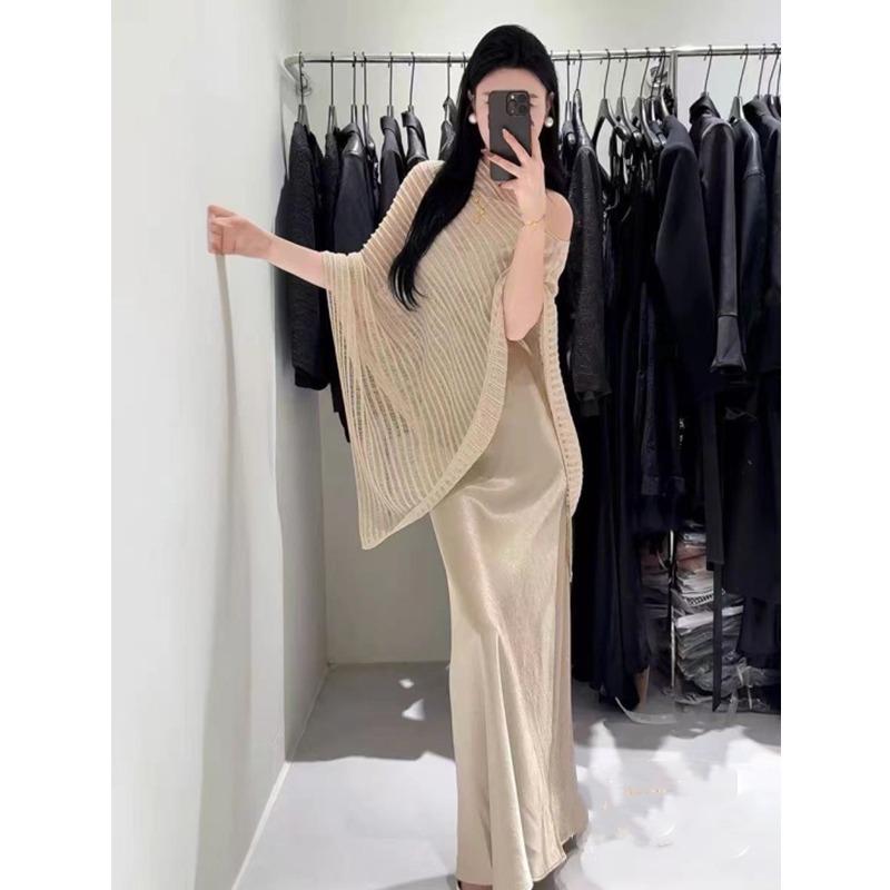 Summer Knitted Sunscreen Women Blouse Hollow Out See Through Pullover Sweater Bat Sleeve Shawl Top Loose Casual Simple Covers Up Irregular Long Shirt