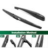 Wiper 14" Rear Wiper Blade & Arm Set Kit For Fiat Stilo Wagon 2002 - 2007 Windshield Windscreen Tailgate Window Brush