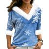 Christmas V-Neck Top with Elegant Cut for Party, Date and Everyday Wear