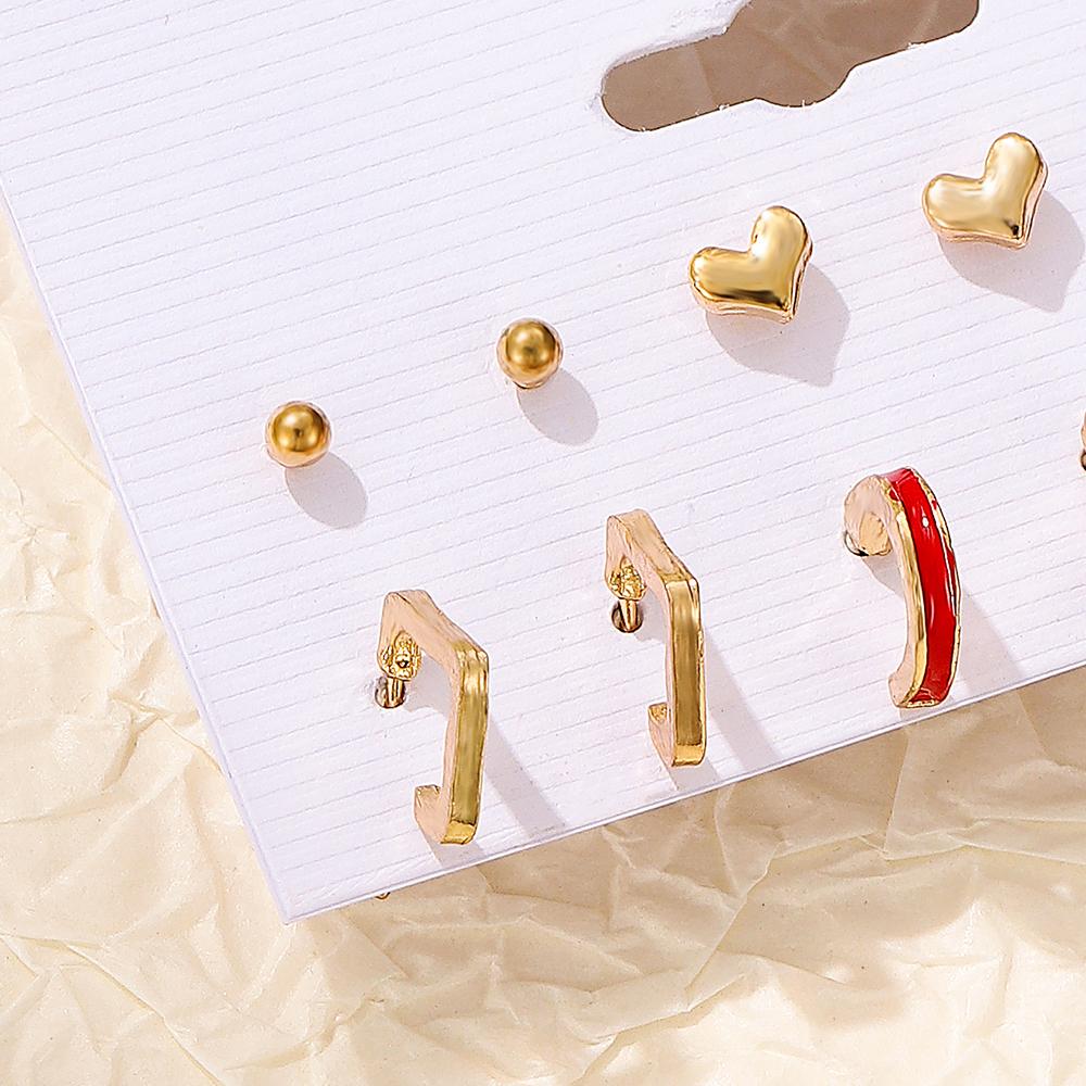 12pcs Simple Set Multiple Styles Earrings, Women's Fall And Winter Daily Match, Attend A Party Vacation Dating Gift, Perfect Gif