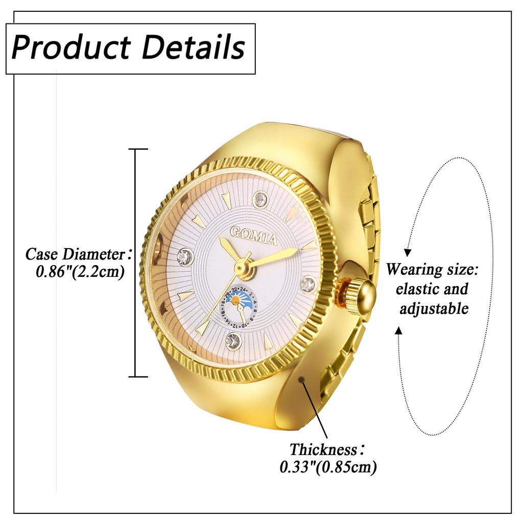Ring Ring Watch Stylish One Size Fits Stainless Steel Ring Watch Analog Simple Quartz Watch Gold Silver Fashion Accessory Birthday Christmas Day