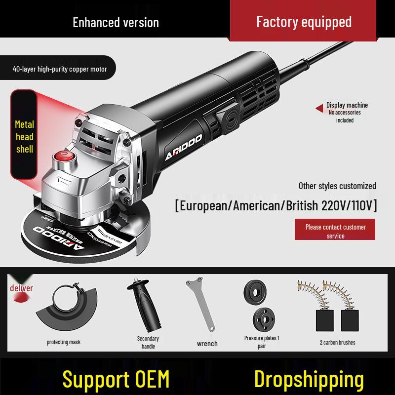 Német Multifunkcionális Sarokcsiszoló: Otthoni és ipari használatra köszörüléshez, polírozáshoz és vágáshoz.