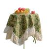 Leljia Jacquard Lace Ruffle Edge Outdoor Tablecloth