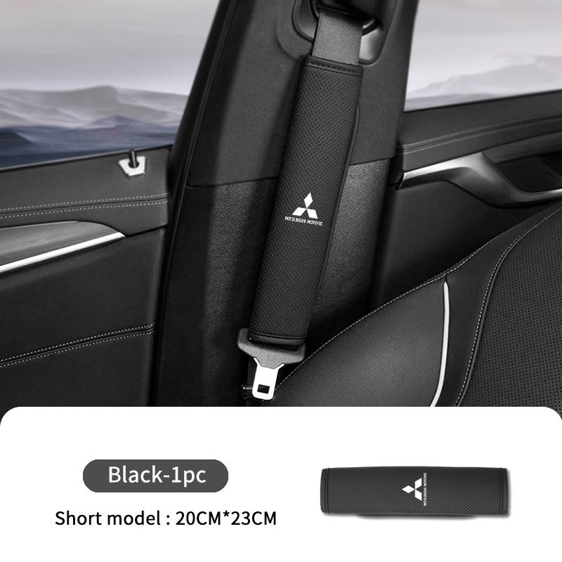 For Mitsubishi Car Leather Safety Belt Shoulder Protector Cover Padding Outlander Lancer L200 ASX Pajero Grandis Eclipse