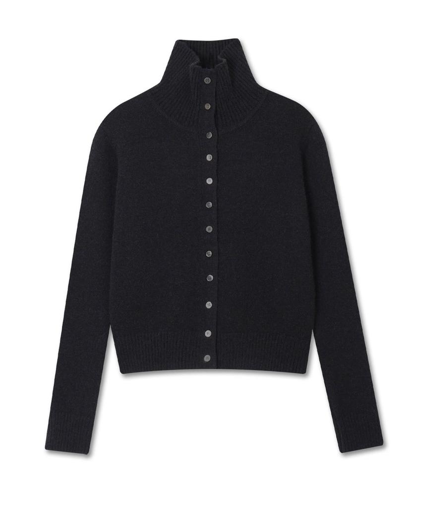 Michiko London Koshino High-Neck Button Cardigan Black