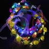 Headwear Rose Flower Crown Flower Headband Women Headwear Wreath Decoration LED Light Garland