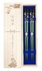 Chopsticks Cherry Blossom with Designer Paulownia Wood Box and Gift Perfect for a 66th Birthday A Great Gift for and Couple's [Silver (Green & Green)]