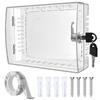 Large Clear Thermostat Box with Easy Installation Wall Mounted Thermostat Guard Cover with Key Set for Energy Management