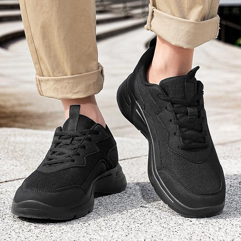 Fashion Men's Large Size Breathable Mesh Sports Shoes Lightweight Summer Fashion Sneakers Pure Color Trendy Walking Casual Footwear