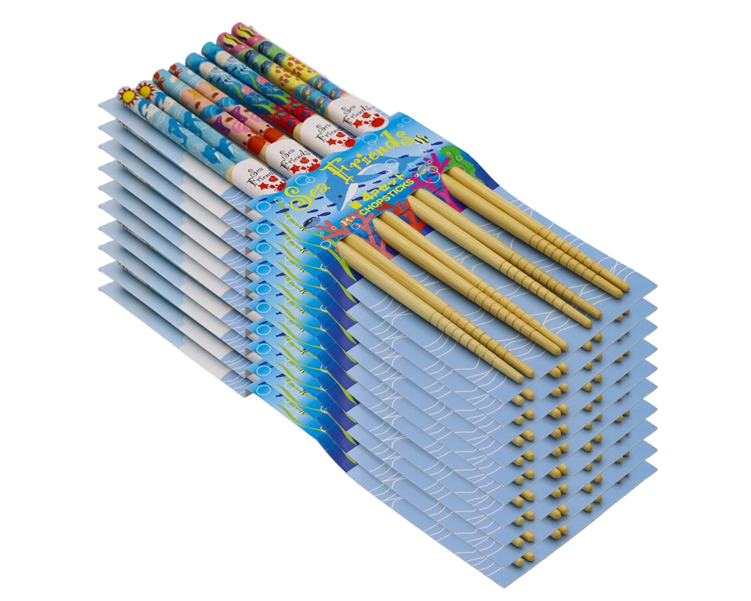 Castle Enterprise Bamboo Chopsticks of x Japanese Souvenir (Set 4) (Sea Friends) 10-Piece Set,