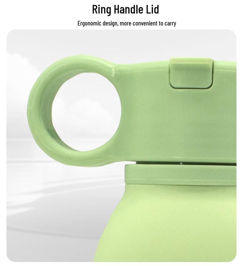 American-Style Silicone Sports Water Bottle - Food Grade, Heat Resistant, Drop-Proof, Matte Finish, Portable for Outdoor Use