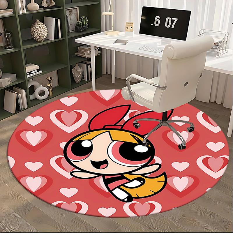Powerpuff Girls,Blossom Chair mat Round Rug Office carpet,Non slip, Suitable for Living Rooms, Bedrooms Decor1205092a