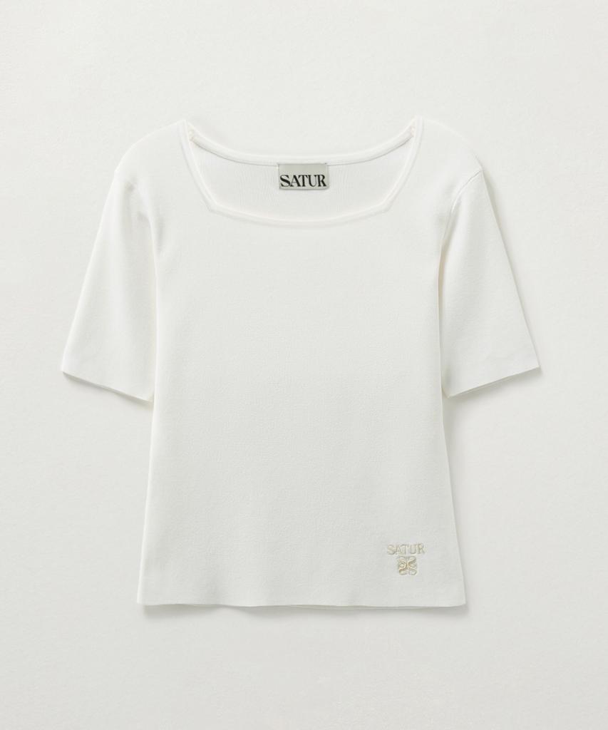 Seteo (W) Square Slim Fit Half Knit White
