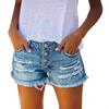 2026 Women's High-Waisted Fringed Ripped Denim Shorts - Versatile American Trend Fashion.