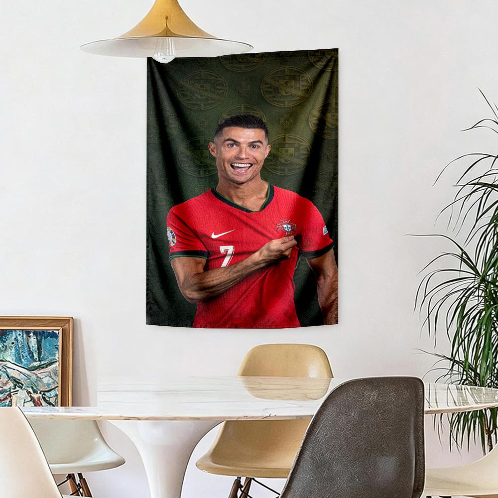 Cristiano Ronaldo Wall Decor Tapestry Art For Pet Memorial Birthdaywedding Party Backdrop Family Gift