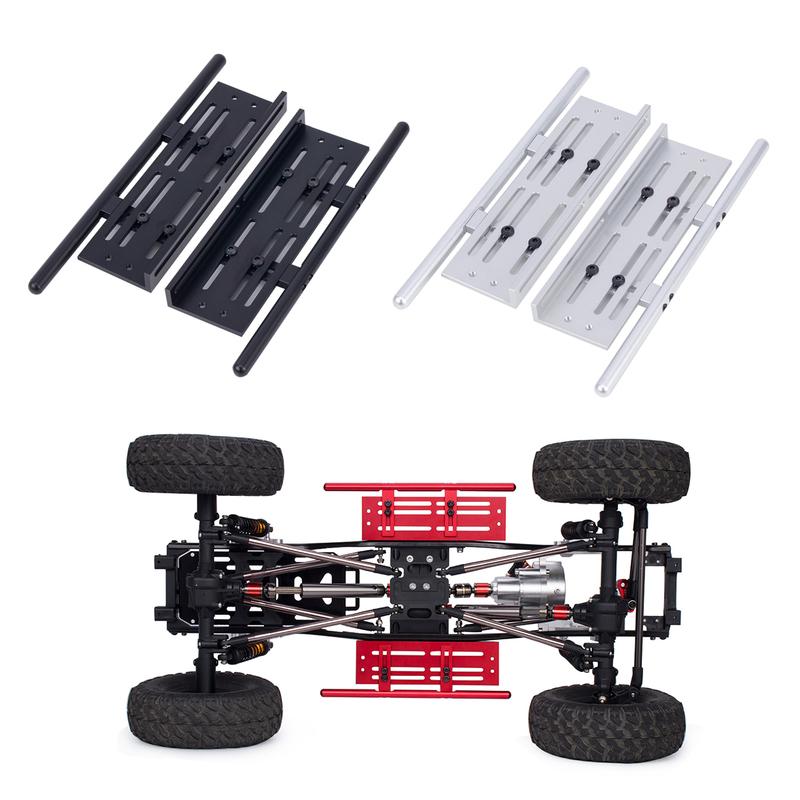 2 Pcs Aluminum Alloy Rock Sliders Adjustable Side Step Armor for 1/10 RC Crawler Car SCX10 I II TRX4 Wrangler Upgrade Parts
