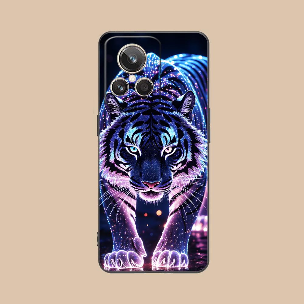 Tiger Neon Mobile Cell Phone Case for Realme GT 8 Neo Pro C75 73 71 C67 65 C55 53 C35 31 C20 15 Colorful Printing Cover Cover