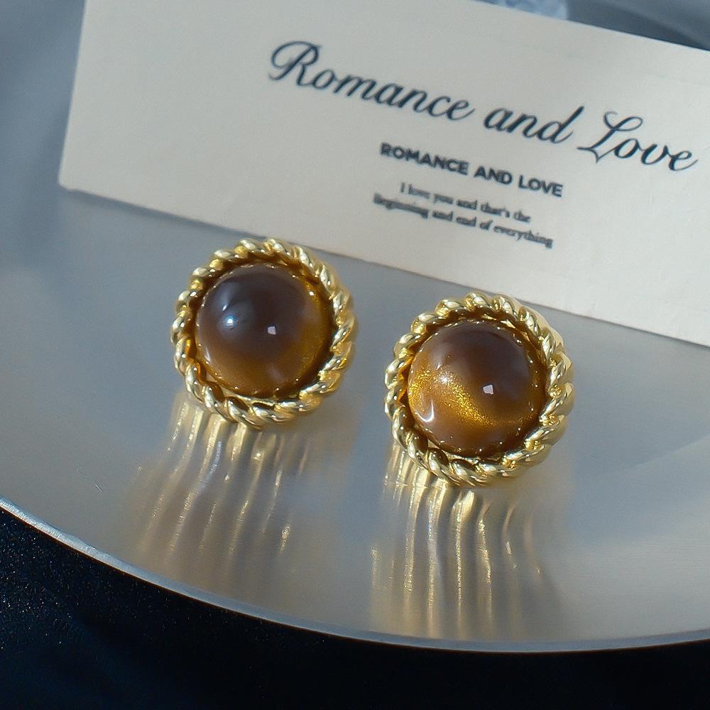 French High-End Tiger Eye Braided Necklace - Retro Mobius Sweater Chain