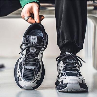 Breathable Shoes Men's Sports Shoes Korean Version Trendy Versatile Thick Sole Casual Running Dad Shoes