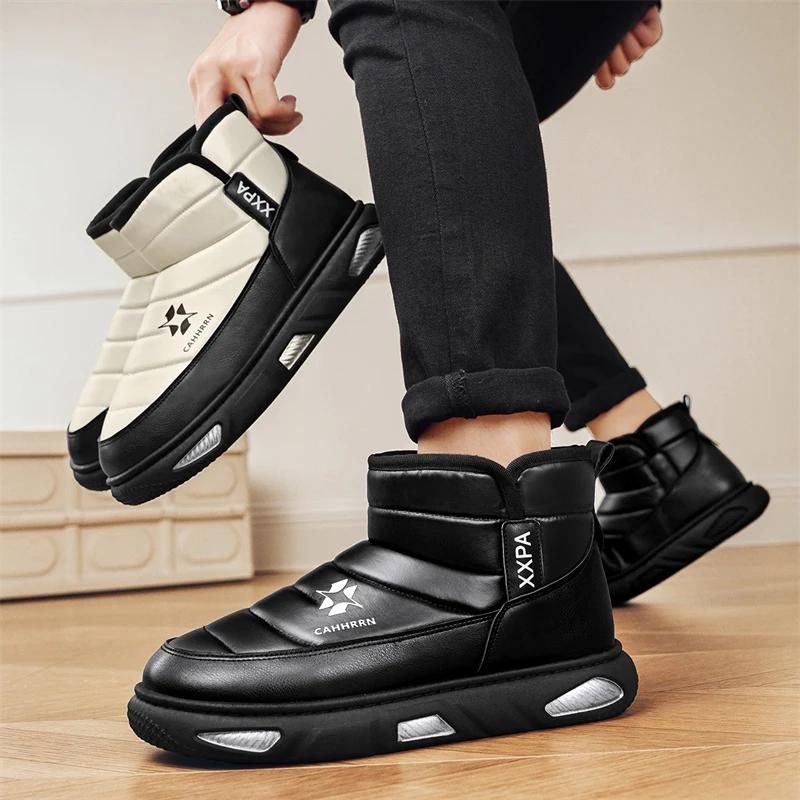 Mode Neue Winter Baumwolle Schneestiefel für Herren Bequeme Herrenschuhe Dicke Sohle Warm Walking Herrenschuh Rutschfeste Stiefelette Haupt-Push