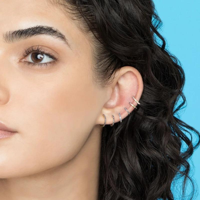 Trendy round colorful zircon earrings - women's jewelry
