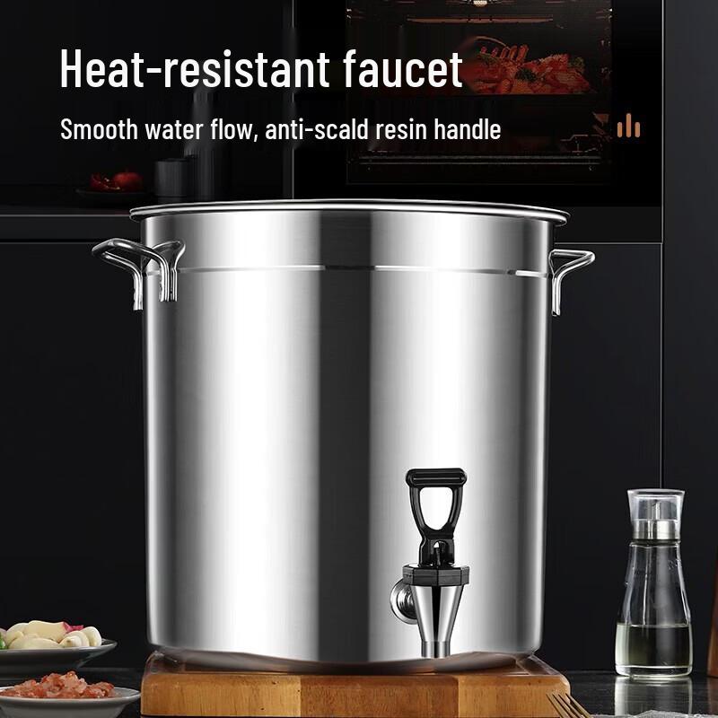 Kenchen 25L Stainless Steel Bucket with Faucet and Lid