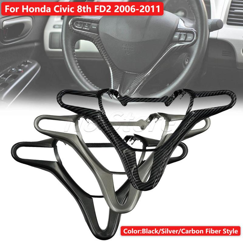Car Inner Steering Wheel Cover Trim Frame Fit For Honda Civic 8th FD2 2006 2007 2008 2009 2010 2011