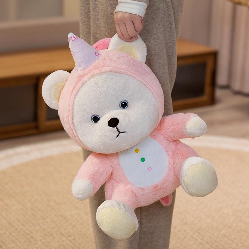 12~60cm Bear Cosplay Cartoon Animals Doll Plush Toy Stuffed Alligator Panda Unicorn  T Shirt Dressed Christmas Gift  Baby Appeas